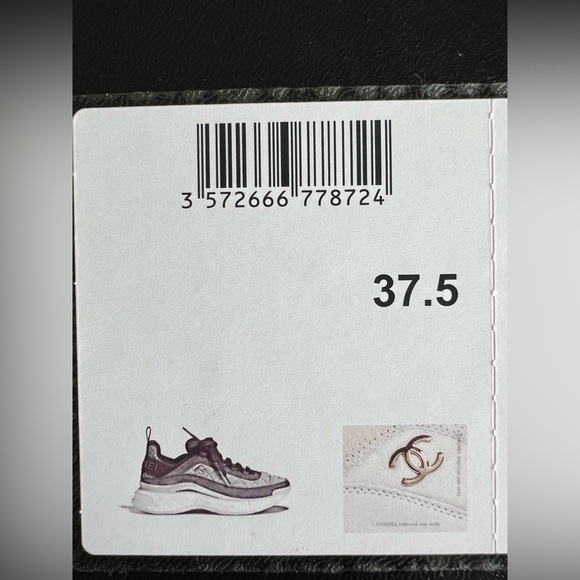 CHANEL Mixed Fiber Sneakers 37.5 White - Picture 8 of 9